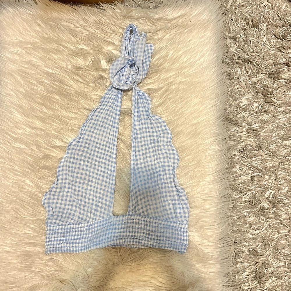 Blue Gingham Halter Top - Picture 1 of 1